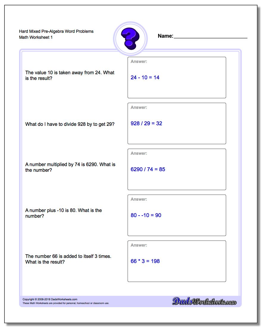 All Operation Pre Algebra