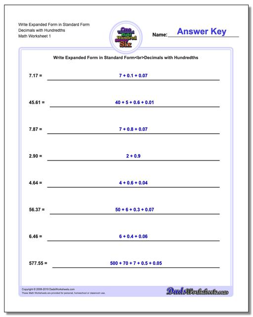 Standard Expanded And Word Form Write Numbers In Expanded Form