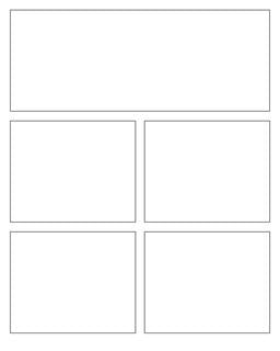 Charts and Printables: Comic Strip Template : Rectangle Panels 5 Panel V3