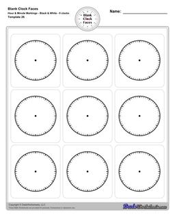 Printable Blank Clock Face Templates