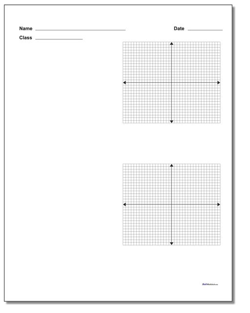 Coordinate Plane: Blank Coordinate Plane Work Pages