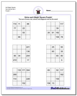 Magic Square Puzzle 4x4 Non-Normal Set 2