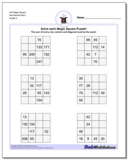 4x4 Magic Square Non-Normal Set 2 /puzzles/magic-square.html Worksheet