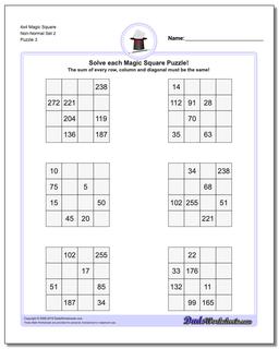 4x4 Magic Square Non-Normal Set 2 Worksheet