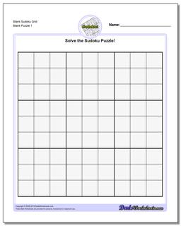 Printable Sudoku Puzzle Blank Grid
