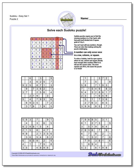 sudoku games easy