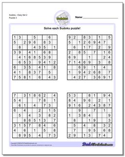 SudokuEasy Set 2 Worksheet