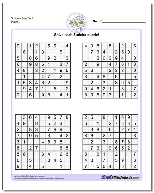 Sudoku Math Worksheets