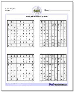 SudokuEasy Set 4 Worksheet