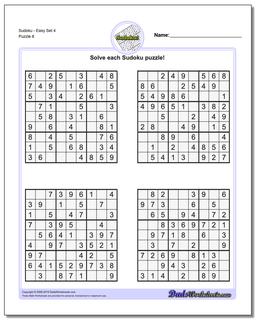 SudokuEasy Set 4 Worksheet