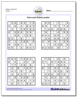 SudokuEasy Set 5 /puzzles/sudoku.html Worksheet