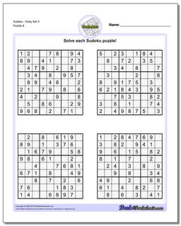 SudokuEasy Set 5 Worksheet