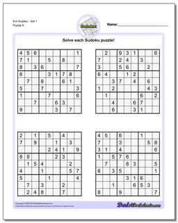 Evil SudokuSet 1 Worksheet