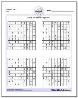 Printable Sudoku Puzzle EvilSet 2
