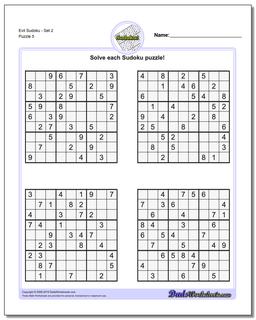 Evil SudokuSet 2 Worksheet