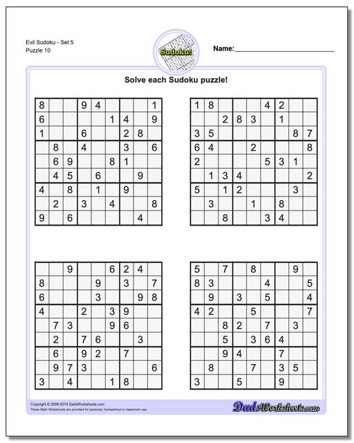 Evil Sudoku Printable Printable World Holiday
