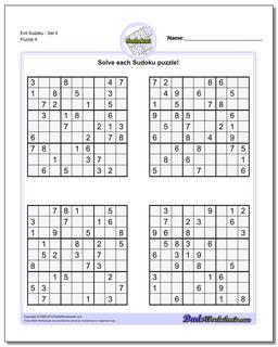 Evil SudokuSet 5 Worksheet