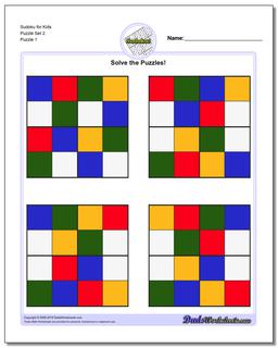 Printable Sudoku Puzzle for Kids Puzzle Set 2