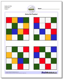 Printable Sudoku Puzzle for Kids Puzzle Set 3