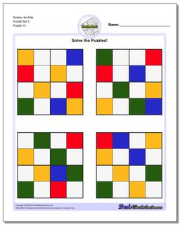 Sudoku for Kids Puzzle Set 3
