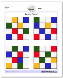 Printable Sudoku Puzzle for Kids Puzzle Set 5