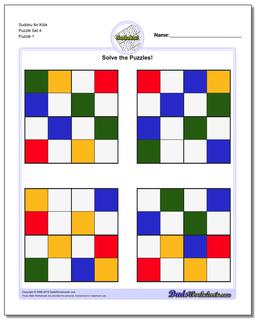 Printable Sudoku Puzzle for Kids Puzzle Set 4