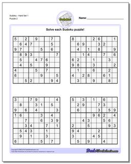 SudokuHard Set 1 /puzzles/sudoku.html Worksheet