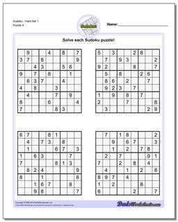 SudokuHard Set 1 Worksheet