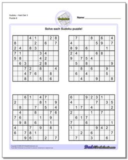 SudokuHard Set 3 Worksheet