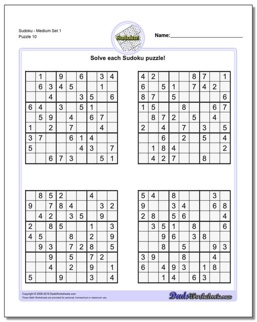 solving sudoku puzzles with math worksheet