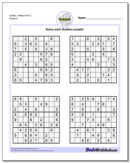 SudokuMedium Set 3 /puzzles/sudoku.html Worksheet