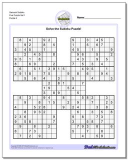 Samurai Sudoku Five Puzzle Set 1 /puzzles/sudoku.html