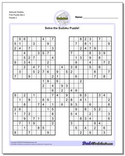 Samurai Sudoku Five Puzzle Set 2 /puzzles/sudoku.html