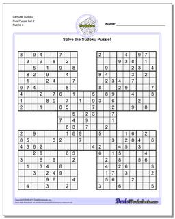 Samurai Sudoku Five Puzzle Set 2