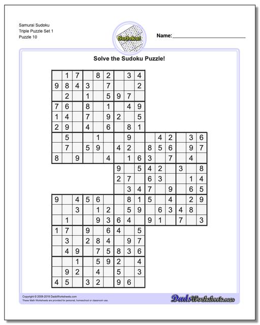 samurai sudoku triple