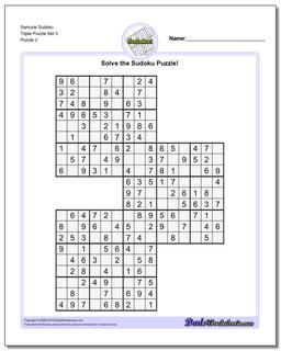 Samurai Sudoku Triple Puzzle Set 3 /puzzles/sudoku.html