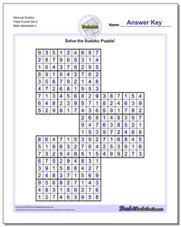 Samurai Sudoku Triple Puzzle Set 4 /puzzles/sudoku.html