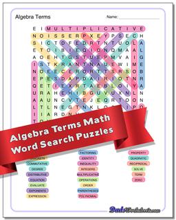 Advanced Math Word Search Puzzle