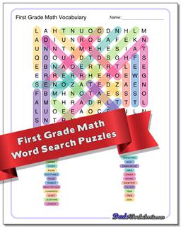 Grade Level Math Word Search Puzzle