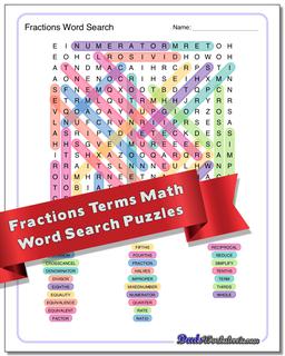 Math Terms Word Search Puzzle