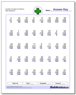 Doubling Two Digits (All Problems Worksheet) /worksheets/addition.html