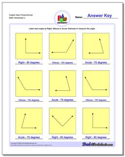 Angles Near Perpendicular /worksheets/basic-geometry.html Worksheet