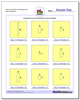 Area and Perimeter of Rectangles Set 1 /worksheets/basic-geometry.html Worksheet