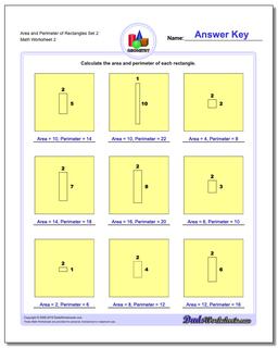 Area and Perimeter of Rectangles Set 2 /worksheets/basic-geometry.html Worksheet