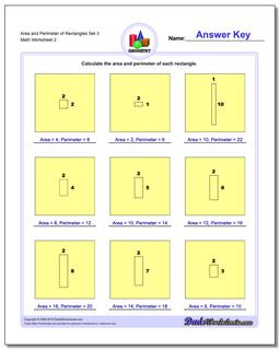 Area and Perimeter of Rectangles Set 3 /worksheets/basic-geometry.html Worksheet