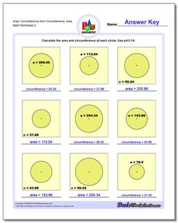 Area, Circumference from Circumference, Area /worksheets/basic-geometry.html Worksheet