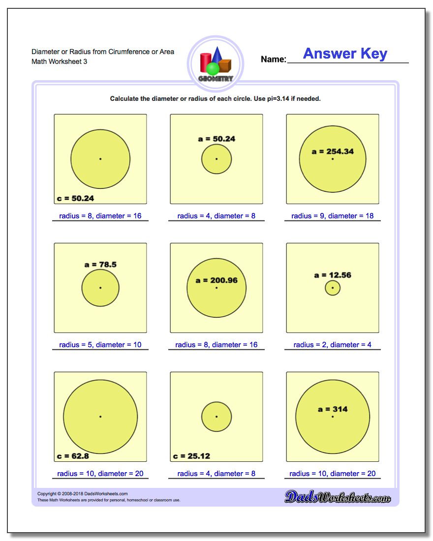 Circles - Diameter and Radius