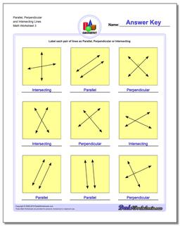 Parallel, Perpendicular and Intersecting Lines Worksheet