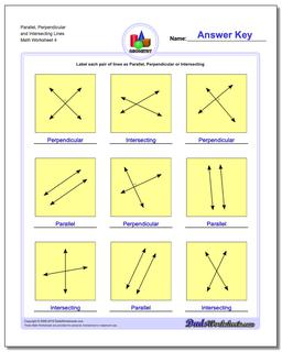 Parallel, Perpendicular and Intersecting Lines Worksheet