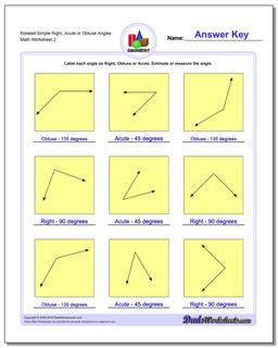 Rotated Simple Right, Acute or Obtuse Angles /worksheets/basic-geometry.html Worksheet
